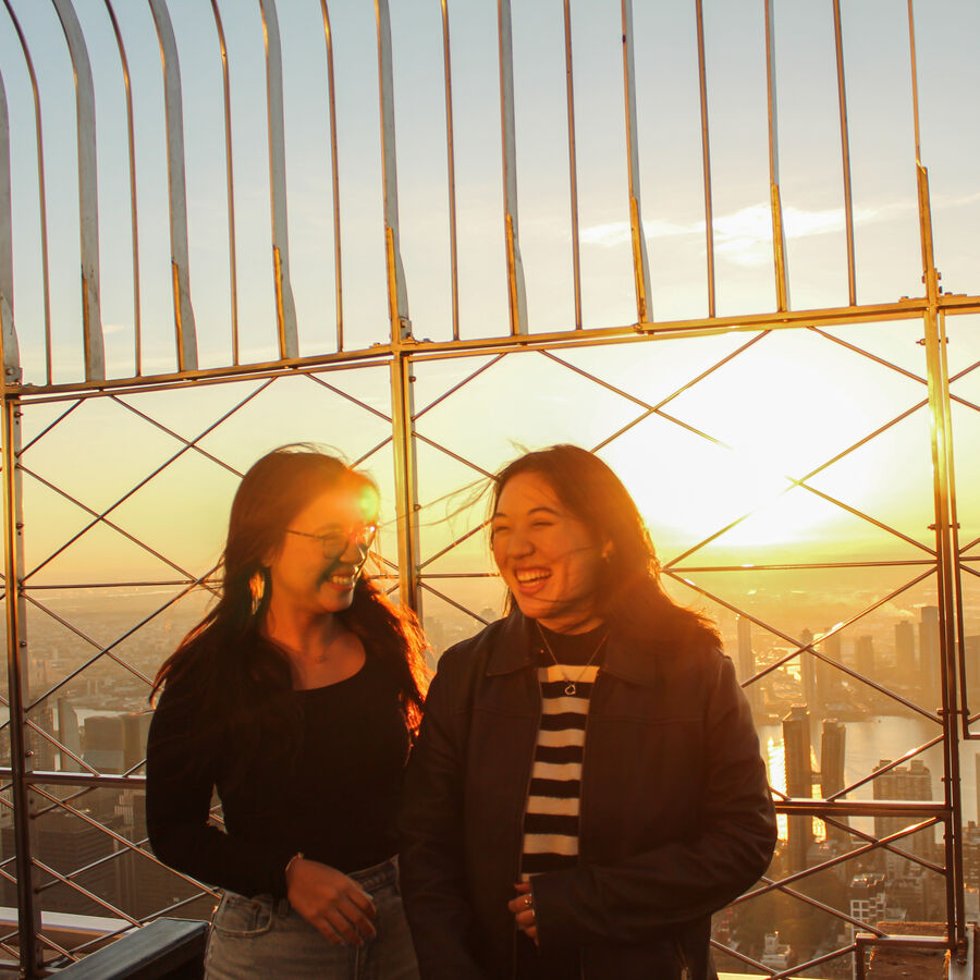 Guests enjoying sunrise at the Empire State Building