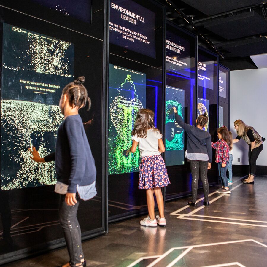 Kids Enjoy the Empire State Building's Second Floor Sustainability Exhibit